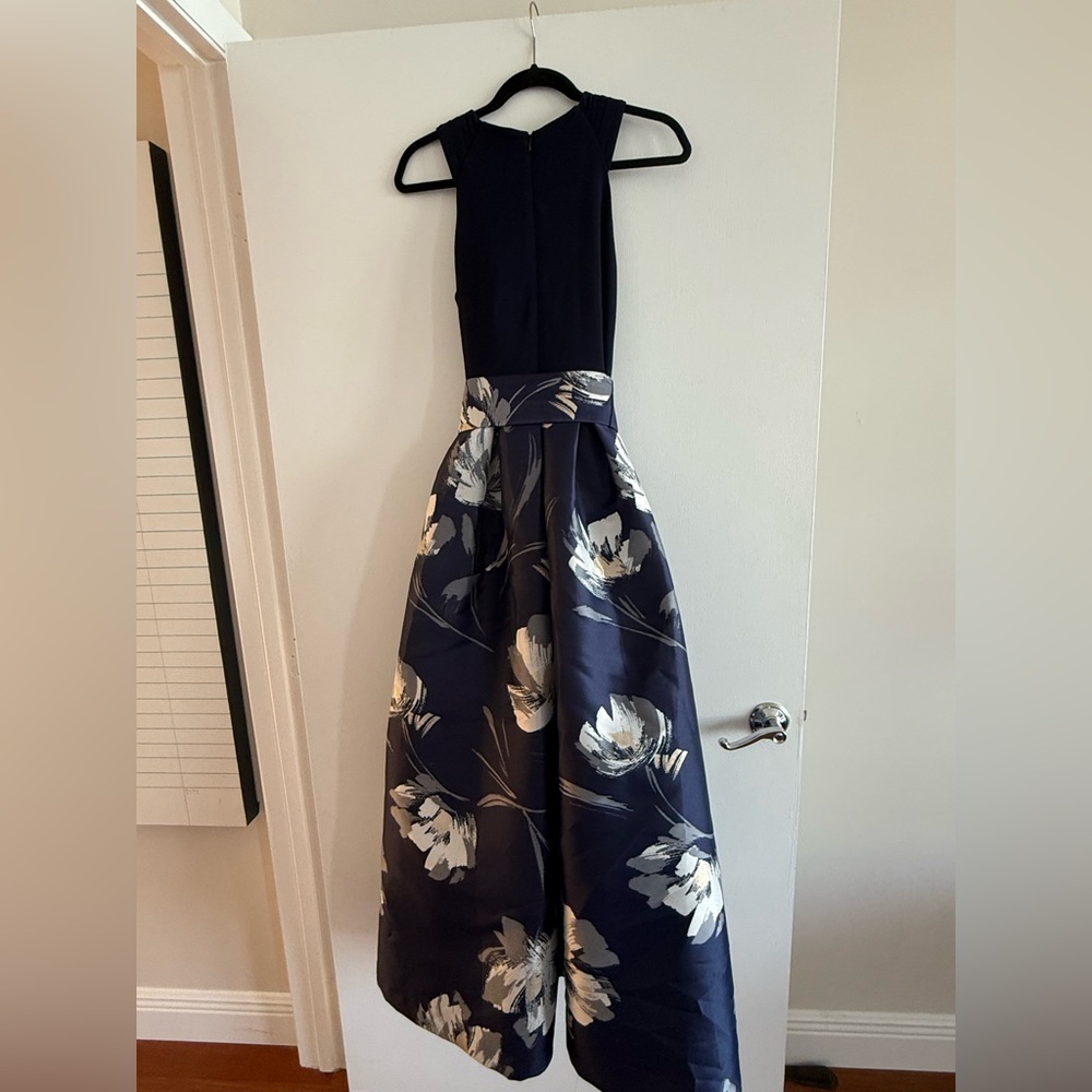 Eliza J Navy and White Floral Maxi Dress